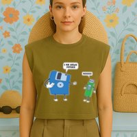 Computer Engineering Father Son Floppy Disk Engineer Garment-Dyed Women's Muscle Tee