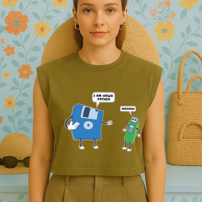 Computer Engineering Father Son Floppy Disk Engineer Garment-Dyed Women's Muscle Tee