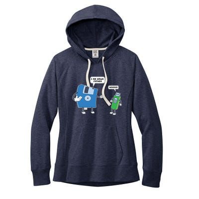 Computer Engineering Father Son Floppy Disk Engineer Women's Fleece Hoodie