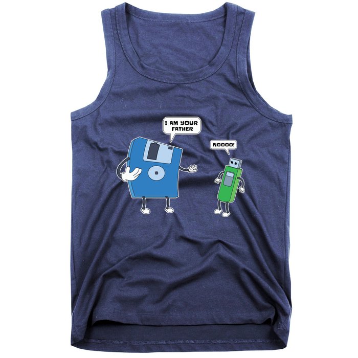 Computer Engineering Father Son Floppy Disk Engineer Tank Top