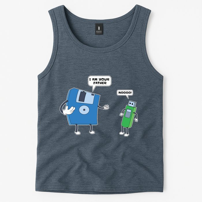 Computer Engineering Father Son Floppy Disk Engineer Tank Top