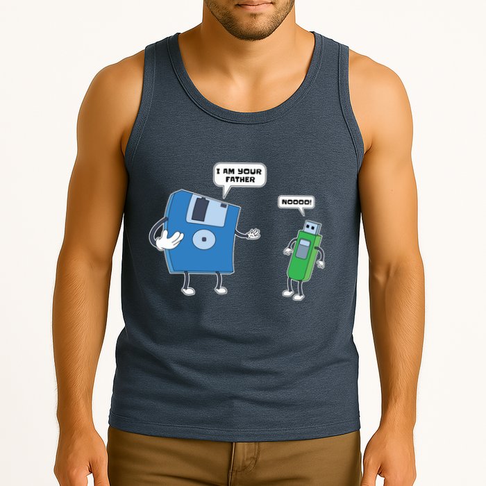 Computer Engineering Father Son Floppy Disk Engineer Tank Top