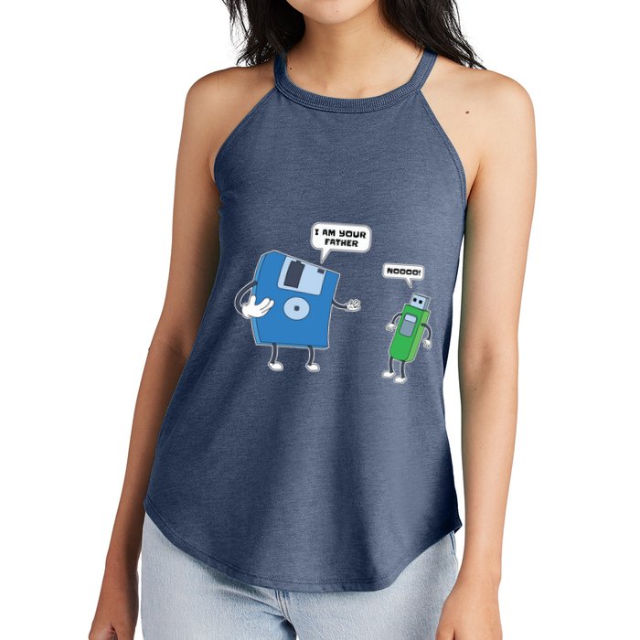 Computer Engineering Father Son Floppy Disk Engineer Women's Perfect Tri Rocker Tank