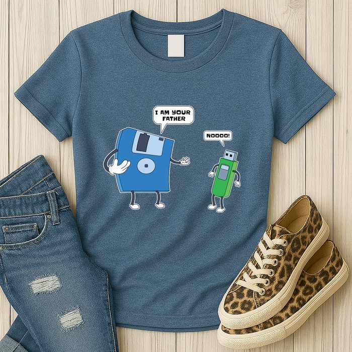 Computer Engineering Father Son Floppy Disk Engineer Womens T-Shirt