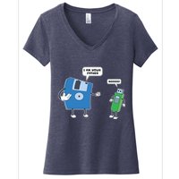 Computer Engineering Father Son Floppy Disk Engineer Women's V-Neck T-Shirt