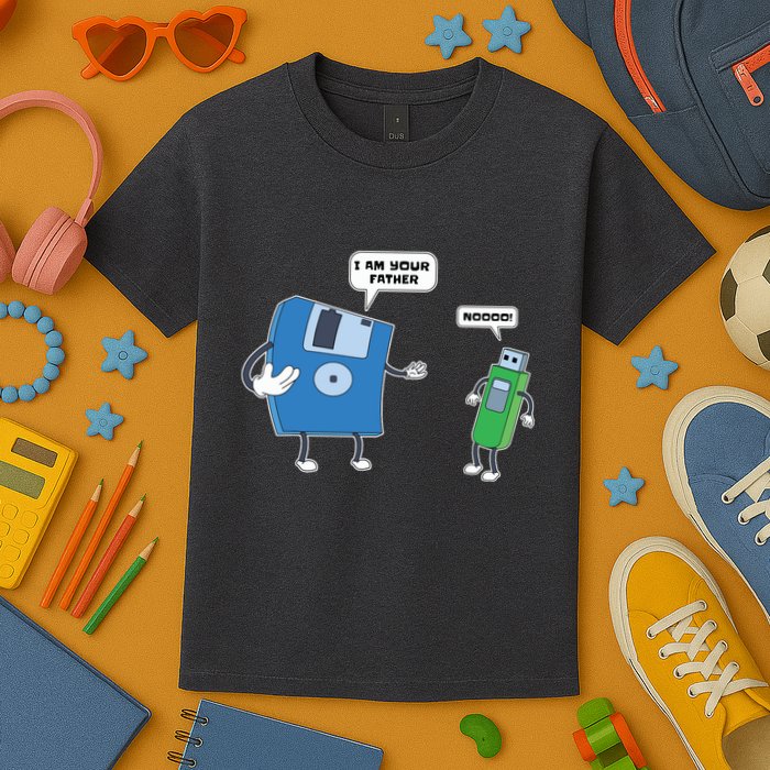 Computer Engineering Father Son Floppy Disk Engineer Kids T-Shirt