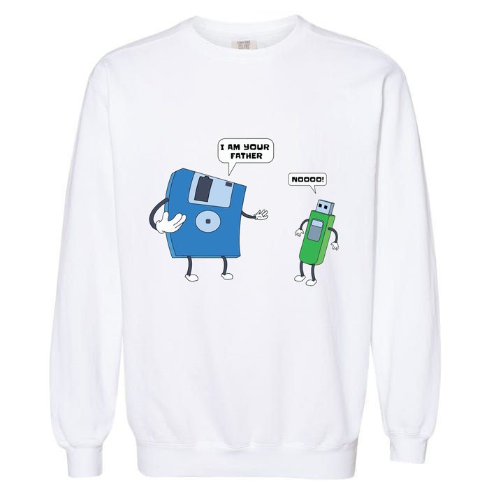 Computer Engineering Father Son Floppy Disk Engineer Garment-Dyed Sweatshirt