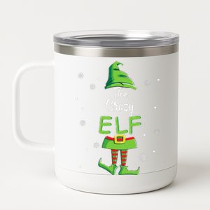 Crazy Elf Family Matching Christmas Pajamas Pjs Xmas Funny 12 oz Stainless Steel Tumbler Cup