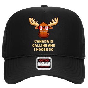 Canadian Elk Flag High Crown Mesh Back Trucker Hat