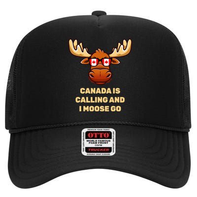 Canadian Elk Flag High Crown Mesh Back Trucker Hat