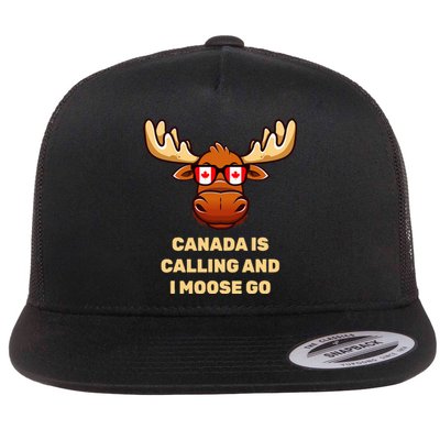 Canadian Elk Flag Flat Bill Trucker Hat