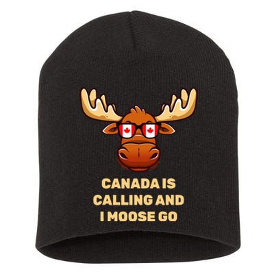 Canadian Elk Flag Short Acrylic Beanie