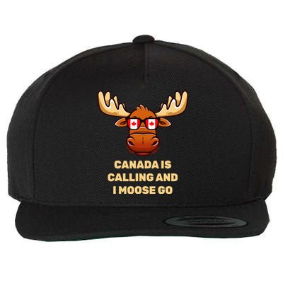 Canadian Elk Flag Wool Snapback Cap