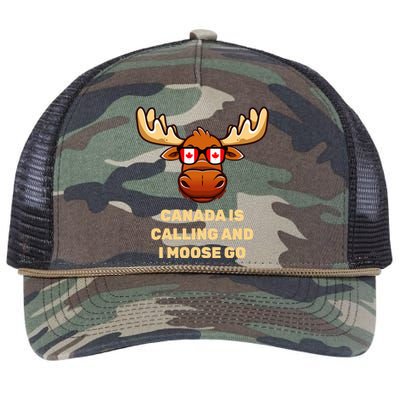 Canadian Elk Flag Retro Rope Trucker Hat Cap