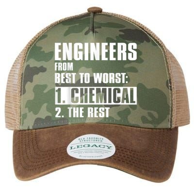 Chemical Engineer Funny Engineers From Best To Worst Legacy Tie Dye Trucker Hat