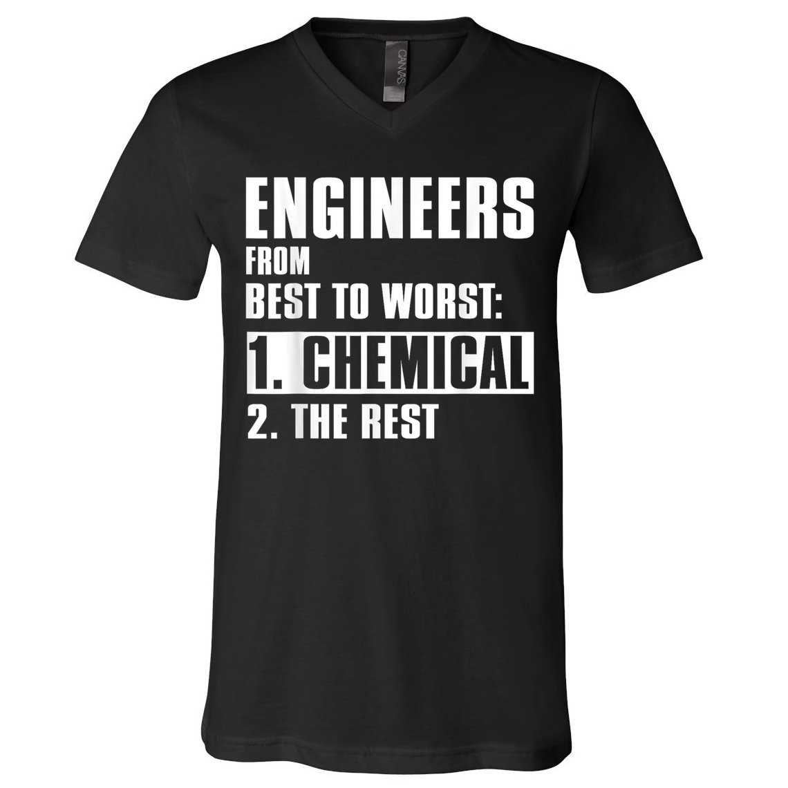 Chemical Engineer Funny Engineers From Best To Worst V-Neck T-Shirt