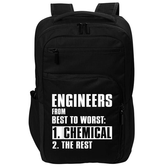 Chemical Engineer Funny Engineers From Best To Worst Impact Tech Backpack