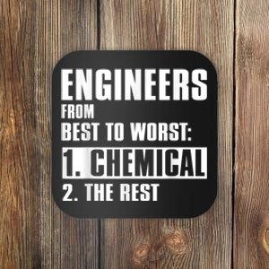 Chemical Engineer Funny Engineers From Best To Worst Coaster