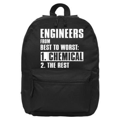 Chemical Engineer Funny Engineers From Best To Worst 16 in Basic Backpack