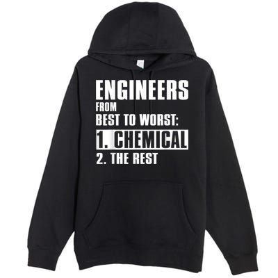 Chemical Engineer Funny Engineers From Best To Worst Premium Pullover Hoodie