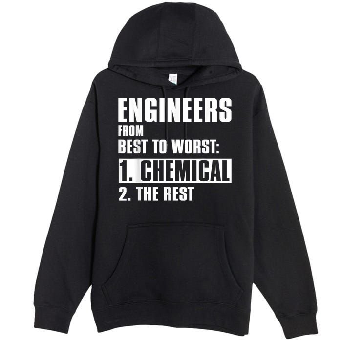 Chemical Engineer Funny Engineers From Best To Worst Premium Pullover Hoodie