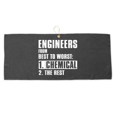 Chemical Engineer Funny Engineers From Best To Worst Large Microfiber Waffle Golf Towel