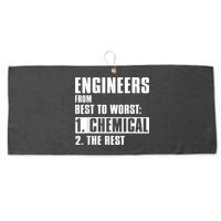 Chemical Engineer Funny Engineers From Best To Worst Large Microfiber Waffle Golf Towel