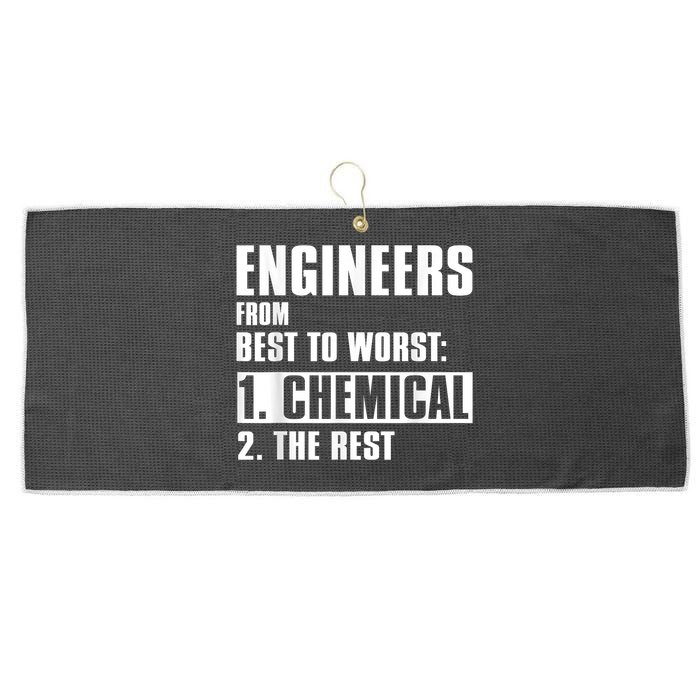 Chemical Engineer Funny Engineers From Best To Worst Large Microfiber Waffle Golf Towel