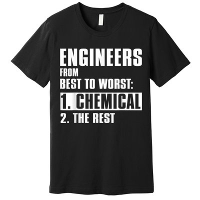 Chemical Engineer Funny Engineers From Best To Worst Premium T-Shirt