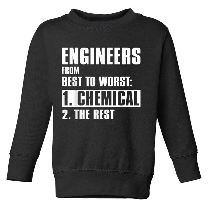 Chemical Engineer Funny Engineers From Best To Worst Toddler Sweatshirt
