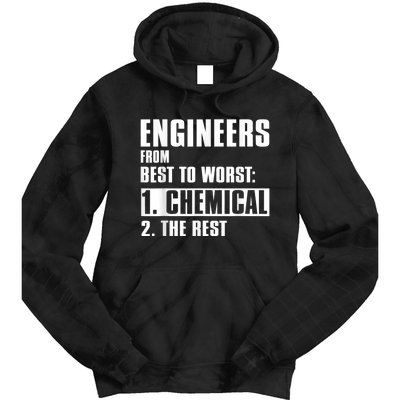 Chemical Engineer Funny Engineers From Best To Worst Tie Dye Hoodie