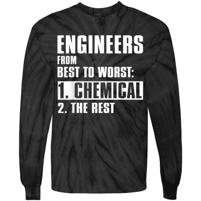 Chemical Engineer Funny Engineers From Best To Worst Tie-Dye Long Sleeve Shirt