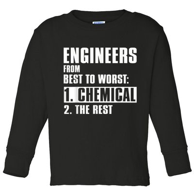 Chemical Engineer Funny Engineers From Best To Worst Toddler Long Sleeve Shirt