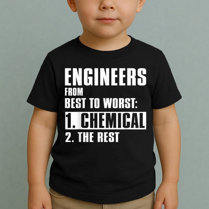 Chemical Engineer Funny Engineers From Best To Worst Toddler T-Shirt