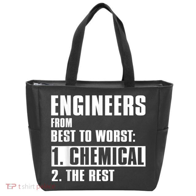 Chemical Engineer Funny Engineers From Best To Worst Zip Tote Bag