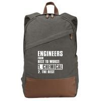 Chemical Engineer Funny Engineers From Best To Worst Cotton Canvas Backpack