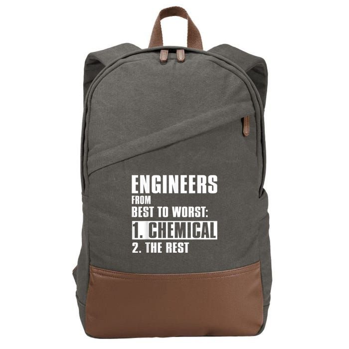 Chemical Engineer Funny Engineers From Best To Worst Cotton Canvas Backpack