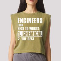Chemical Engineer Funny Engineers From Best To Worst Garment-Dyed Women's Muscle Tee