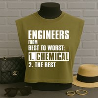 Chemical Engineer Funny Engineers From Best To Worst Garment-Dyed Women's Muscle Tee
