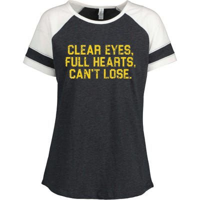 Clear Eyes Full Hearts Can't Lose Funny Sayings Enza Ladies Jersey Colorblock Tee