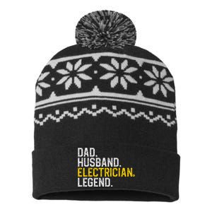 Cool Electrician For Dad Husband Professional Electrician USA-Made Snowflake Beanie