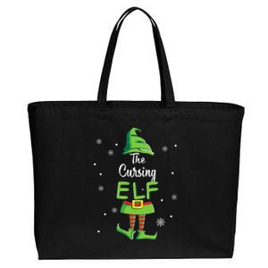 Cursing Elf Family Matching Christmas Pajamas Pjs Xmas Funny Cotton Canvas Jumbo Tote