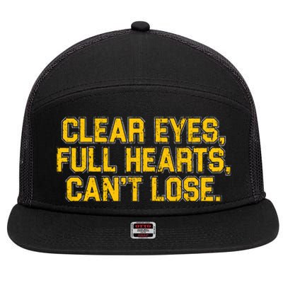 Clear Eyes Full Hearts Can&39;T Lose 7 Panel Mesh Trucker Snapback Hat