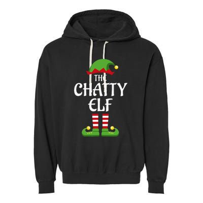 Chatty Elf Family Matching Group Christmas Garment-Dyed Fleece Hoodie