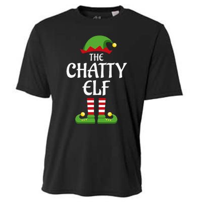 Chatty Elf Family Matching Group Christmas Cooling Performance Crew T-Shirt