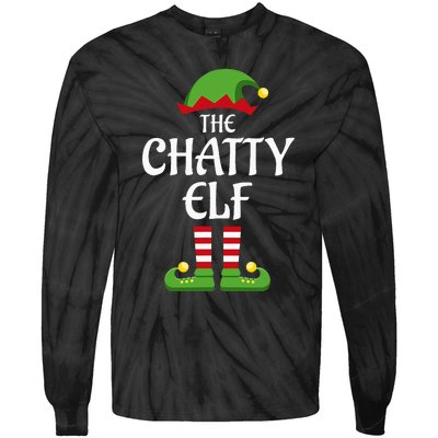 Chatty Elf Family Matching Group Christmas Tie-Dye Long Sleeve Shirt