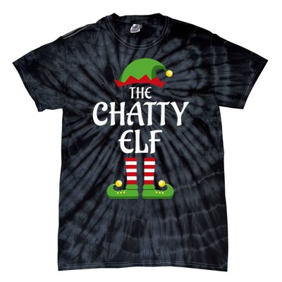 Chatty Elf Family Matching Group Christmas Tie-Dye T-Shirt