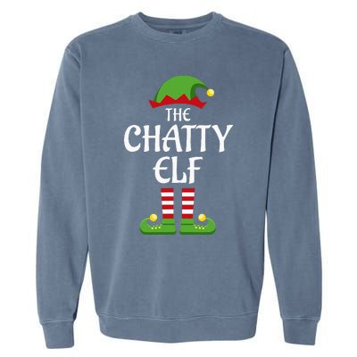 Chatty Elf Family Matching Group Christmas Garment-Dyed Sweatshirt