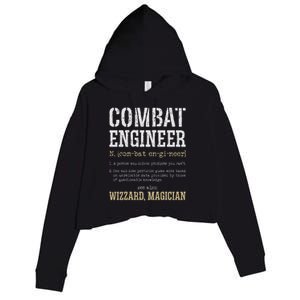 Combat Engineer Funny Engineering Dictionary Term Definition Crop Fleece Hoodie