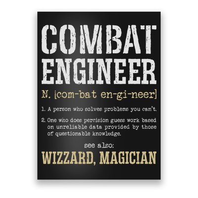 Combat Engineer Funny Engineering Dictionary Term Definition Poster